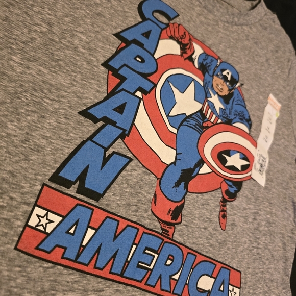 Jumping Beans Boys NWT Captain America Long Sleeve Graphic T-Shirt Gray Size 12 - Picture 5 of 7